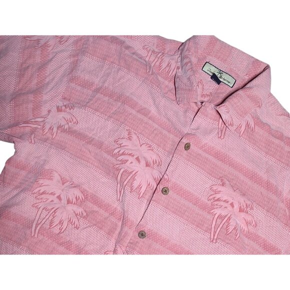 Tommy Bahama Men's Silk Hawaiian Shirt Pink Size M Short Sleeve - Picture 1 of 5